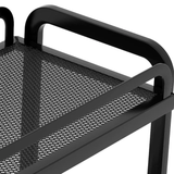 2-Tier Steel Mesh Kitchen Countertop Storage Rack U-Bar Rail Black White 40x25x35cm Kitchen & Dining Spice Organizers