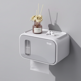 Toilet Paper Holder - Premium Waterproof Wall-Mounted with Shelf
