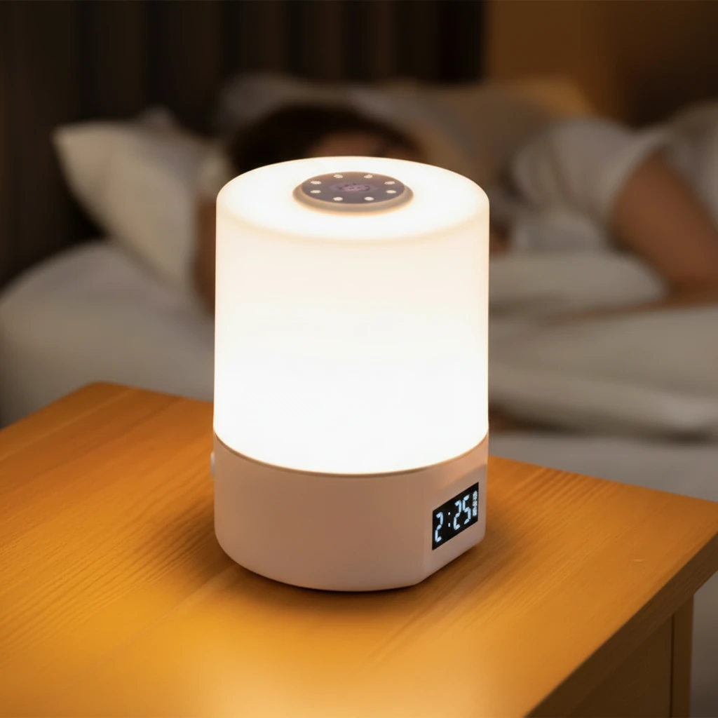 LED Touch Night Lamp with Digital Clock Display Warm White Colour Changing USB Bedside Office Study Home & Garden Night Lights & Ambient Lighting