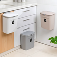 Kitchen Wall Mounted Hanging Trash Can with Flip Lid Cabinet Door Waste Bin Removable Liner Grey White Home & Garden Trash Cans