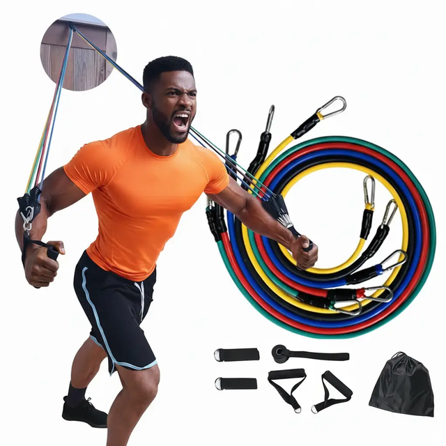 11-Piece Resistance Band Set Sports & Fitness Exercise Bands & Loops