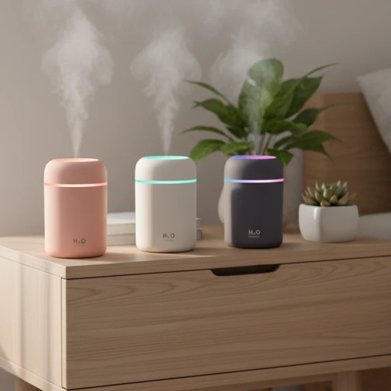 Nordic Compact Mini USB Humidifier With LED Light 300ml Desk Home & Garden Humidifiers