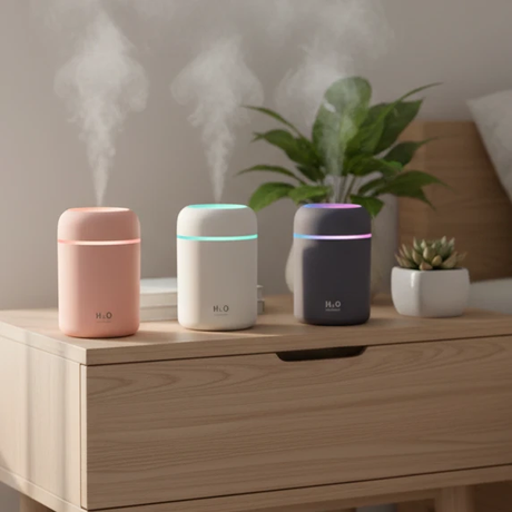 Nordic Compact Mini USB Humidifier With LED Light 300ml Desk Home & Garden Humidifiers