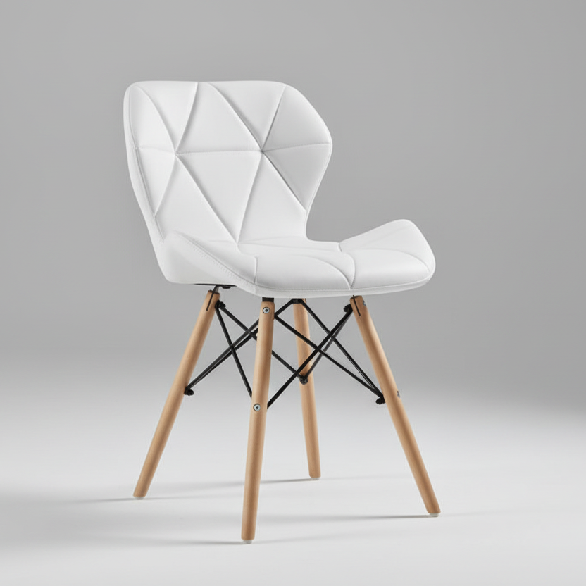 Dining Chair - Modern Eames Style with Wood Legs