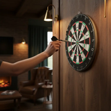 Dart Board - 18-Inch Double Sided Flocked with Iron Numbers and 6 Steel Darts Toys & Games Dartboards