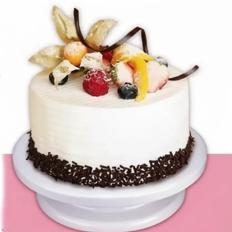 Cake Turntable - 360 Rotating Decorating Stand Plastic White Kitchen & Dining Turntables