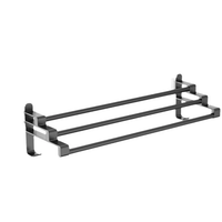 3-Layer Wall Mounted Towel Rack 60x16.5x12.5cm ABS Carbon Steel Adhesive or Screw Black White Home & Garden Towel Racks