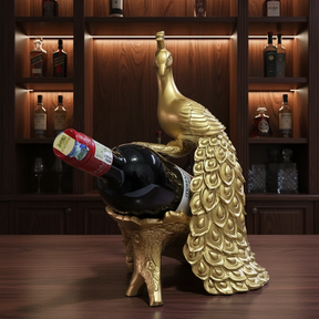 Wine Rack - Peacock Luxury European Style Gold 22x18x29cm Home Decor Wine Bottle Holders