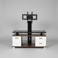 Glass-Top TV Stand with Bracket & Drawers Entertainment Centers & TV Stands