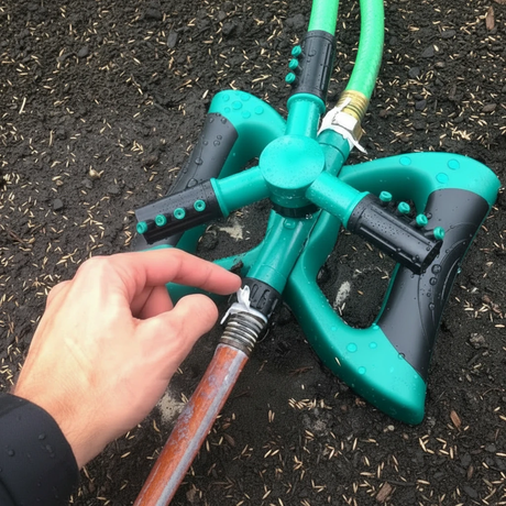 360° Rotating 3-Arm Garden Sprinkler 9-Jet Butterfly Weighted Base 24x18x10cm Home & Garden Sprinklers