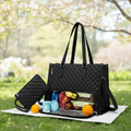 Quilted Large Capacity 15.6" Business Laptop Tote Bag with Insulated Lunch Compartment Bags & Accessories Laptop Bags