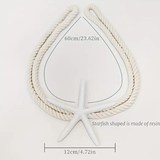 Curtain Tiebacks - Pair Boho Starfish Resin Cotton Rope 60cm Adjustable Drapery Holder White Home Decor Curtain Tiebacks