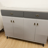 4-Door 2-Drawer Shoe Cabinet with Marble Top Furniture Shoe Cabinets