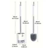 Wall Mounted Long Handle Toilet Brush with Holder 49cm Flexible Bristles No Dead Corner Drainage Drawer Home & Garden Toilet Brushes