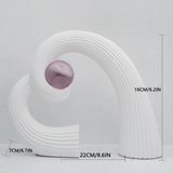 Nordic Abstract Heart Sculpture with Clear Pearl Resin Ornament Home & Garden Sculptures & Statues
