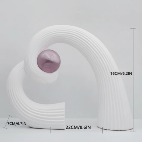 Nordic Abstract Heart Sculpture with Clear Pearl Resin Ornament Home & Garden Sculptures & Statues