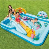Inflatable Splash Park Play Pool with Slide and Water Sprayer