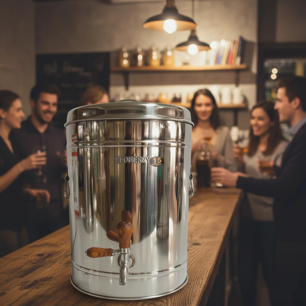 Redberry 10 Litre Stainless Steel Tea Urn Non-Electric Hot Cold Dispenser Kitchen & Dining Coffee Makers & Espresso Machines