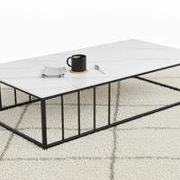 Coffee Table - Modern 120cm x 60cm with Metal Frame Furniture Coffee Tables