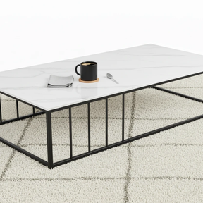 Coffee Table - Modern 120cm x 60cm with Metal Frame Furniture Coffee Tables