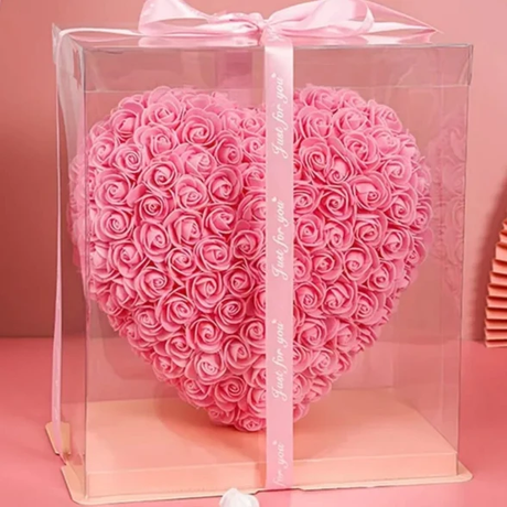 25cm Heart Roses Artificial Flowers Decoration Romantic Gift with Display Box Home & Garden Artificial Flowering Plants