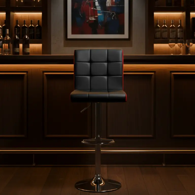 Grid Stitch Bar Stool Adjustable Bar Stools
