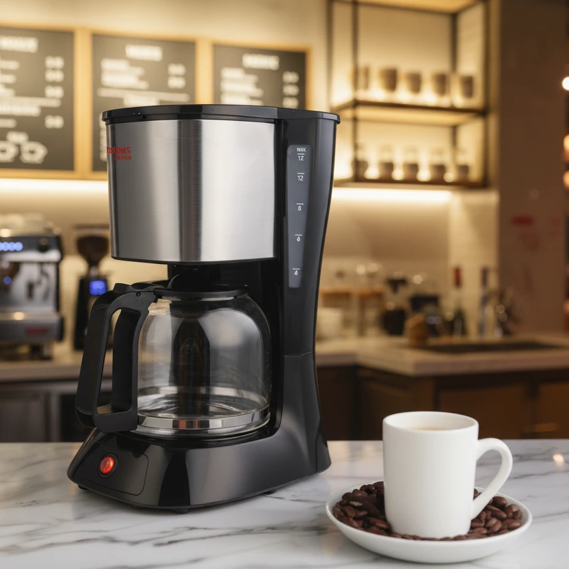 Ramtons RM193 Coffee Maker 1.5L 900W Stainless Steel Black 1 Year Warranty Kitchen & Dining Drip Coffee Makers