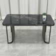 Dining Table - Black Marble Effect Top with Gunmetal Frame Base Furniture Kitchen & Dining Room Tables