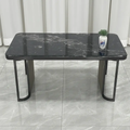 Dining Table - Black Marble Effect Top with Gunmetal Frame Base Furniture Kitchen & Dining Room Tables