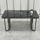Dining Table - Black Marble Effect Top with Gunmetal Frame Base Furniture Kitchen & Dining Room Tables