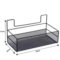 Bathroom Shelf - Large Black Mesh Wall Rack with Self-Adhesive Mount Home & Garden Wall-Mounted Caddies