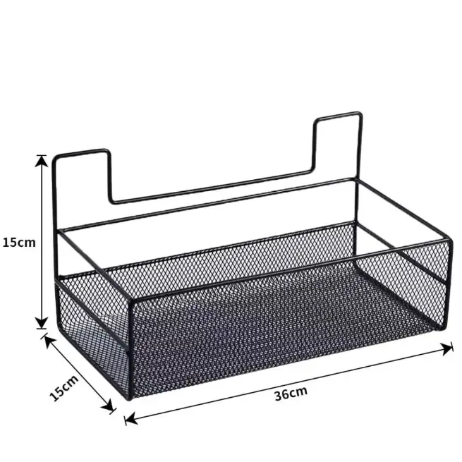 Bathroom Shelf - Large Black Mesh Wall Rack with Self-Adhesive Mount Home & Garden Wall-Mounted Caddies