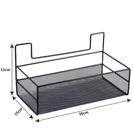 Bathroom Shelf - Large Black Mesh Wall Rack with Self-Adhesive Mount Home & Garden Wall-Mounted Caddies