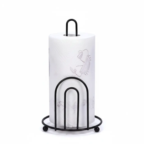 Paper Towel Holder - Freestanding Arch Wire Stand Matte Black Kitchen & Dining Uncategorized
