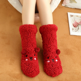 Fluffy Bear Slipper Socks Anti-Slip Sherpa Mid-Calf Home & Garden Crew Socks