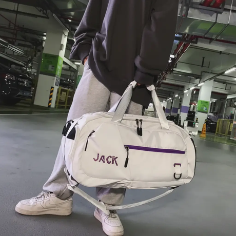 Duffle Bag - Jack Casual Gym Travel with Shoulder Strap Navy Blue Red White Luggage & Bags Gym Duffel Bags