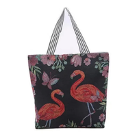Women's Fashion Shoulder Bag Flamingo Floral Print Canvas Tote 43x9x39cm Bags & Accessories Shopper Bags