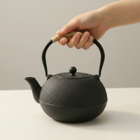 Japanese Cast Iron Tetsubin Kettle 1600ml Hobnail Rope Handle with Trivet Stand Kitchen & Dining Stovetop Kettles