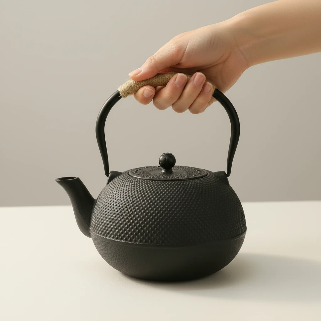 Japanese Cast Iron Tetsubin Kettle 1600ml Hobnail Rope Handle with Trivet Stand Kitchen & Dining Stovetop Kettles