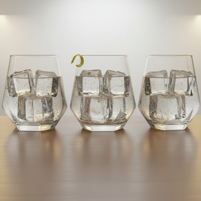 Hexagonal Whisky Glass Set 330ml Diamond Cut 6 Pieces Kitchen & Dining Drinkware Sets