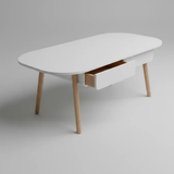 Scandinavian Oval Coffee Table with Wood Legs Coffee Table Coffee Tables