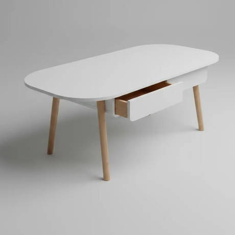 Scandinavian Oval Coffee Table with Wood Legs Coffee Table Coffee Tables