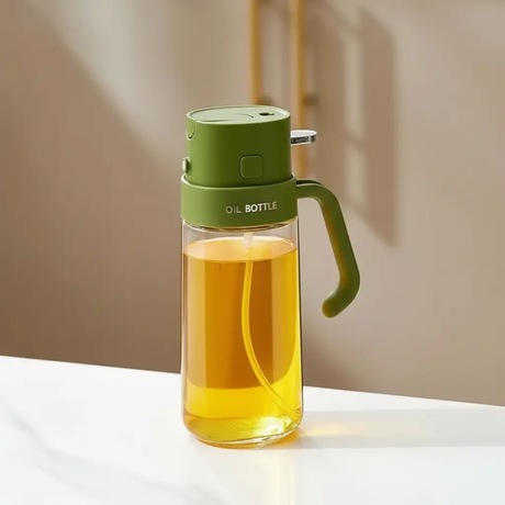 Glass Oil Dispenser 550ml 2 In 1 Pour And Spray For Cooks Kitchen & Dining Oil Dispensers