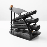 Remote Control Holder - 4-Slot Fan Curved Metal Caddy Matte Black Home & Garden Household Storage Caddies