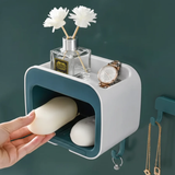 Wall Mounted Bathroom Organizer Rack With Hooks For Kitchen And Shower Storage Home & Garden Wall-Mounted Caddies