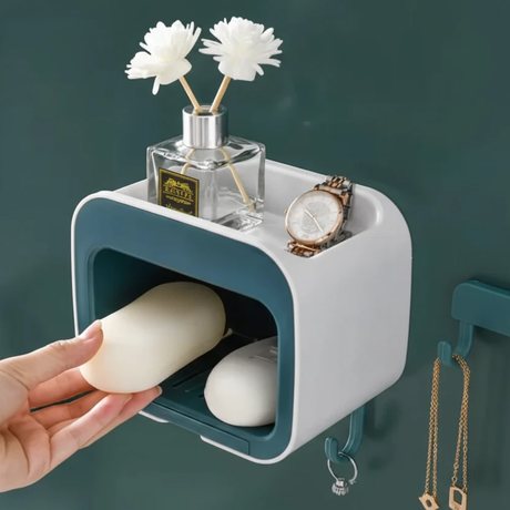 Wall Mounted Bathroom Organizer Rack With Hooks For Kitchen And Shower Storage Home & Garden Wall-Mounted Caddies