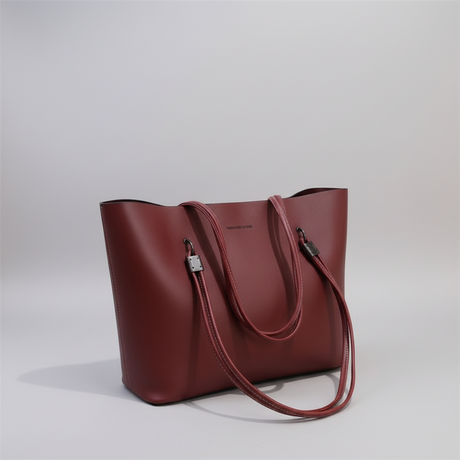 14 Inch Classy Laptop Tote Bag PU Leather Vintage Elegant with Zipper 41x12x25cm