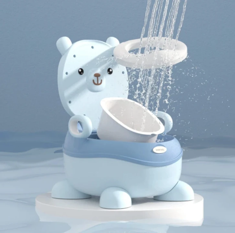 Bear Baby Potty Training Toilet 31x31x48cm with Removable Inner Bucket Blue 6M-6Y Home & Garden Potties