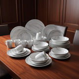 24-Piece Marble Dinner Set - Complete Tableware Kitchen & Dining Dinnerware Sets