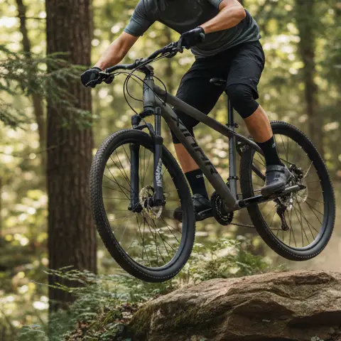 Mountain Bike - with Dual Disc Brakes Front Suspension Fork and Kickstand Grey Toys & Games Mountain Bikes